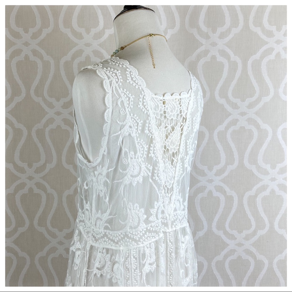 POL Naomi Ivory Lace Cover up Kimono Dress - Picture 9 of 16